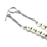 Colier unicat din argint cu obsidian onix si perle - Handmade - stil vintage - HM0572X - imagine 5