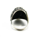 Inel barbatesc din argint cu onix si marcasite - stil oriental - Unicat - i140Y111G - imagine 5