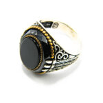 Inel barbatesc din argint cu onix - stil vintage oriental - Unicat - i170Y146G - imagine 4