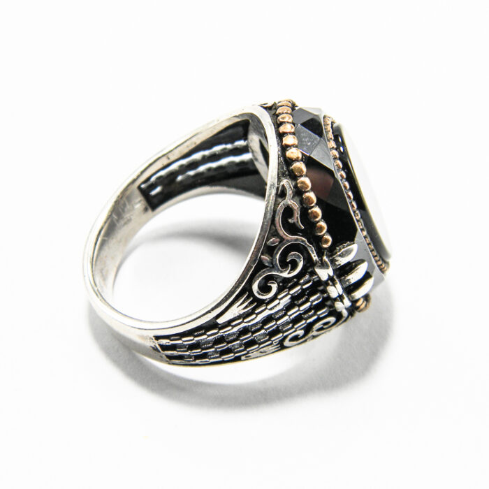 Inel barbatesc din argint cu onix - stil vintage oriental - Unicat - i170Y146G - imagine 5