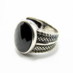 Inel unisex din argint cu onix fatetat - Alexa - i120Y128F - imagine 2