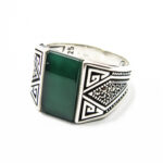 Inel barbatesc din argint cu nefrit - stil vintage - i170Y144G - imagine 4