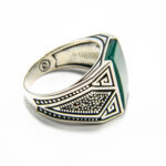 Inel barbatesc din argint cu nefrit - stil vintage - i170Y144G - imagine 6