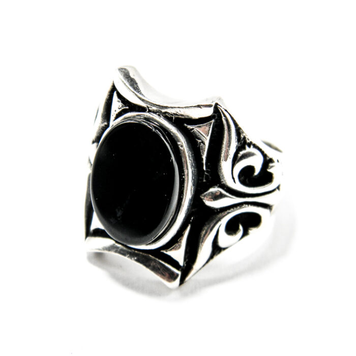 Inel barbatesc din argint cu onix - stil bizantin - i110Y129F - imagine 2