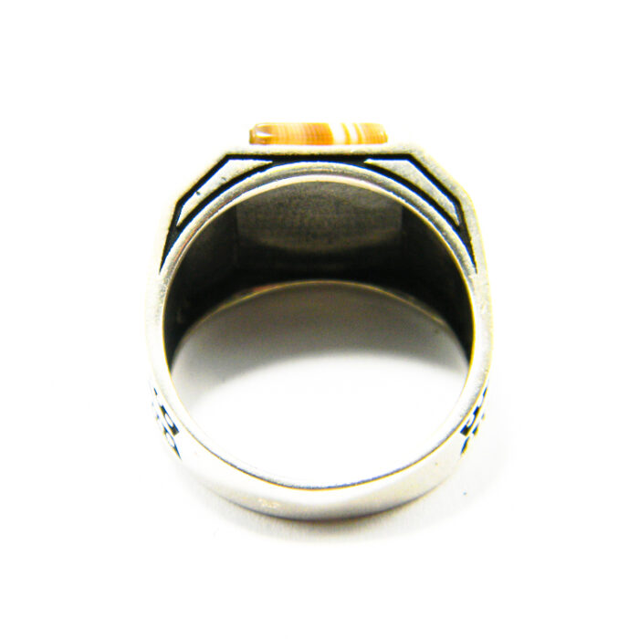 Inel barbatesc din argint cu agat - stil vintage - i170Y145G - imagine 5