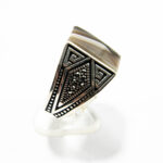 Inel barbatesc din argint cu agat - stil vintage - i170Y145G - imagine 4