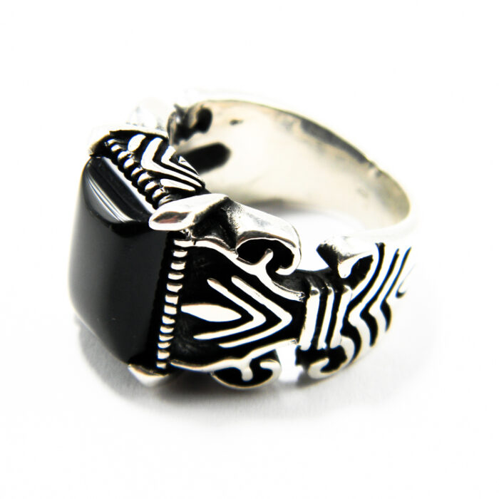 Inel din argint cu onix negru - stil vintage - i110Y132F - imagine 7