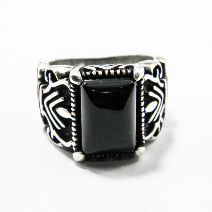 Inel din argint cu onix negru - stil vintage - i110Y132F - imagine 2