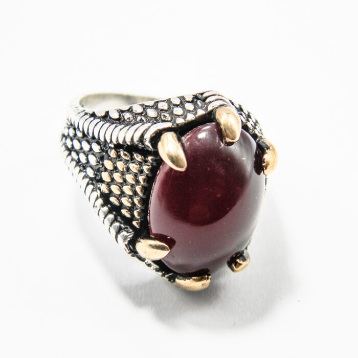 Inel barbatesc din argint si carneol - stil vintage - Unicat - i110B91D - imagine 2