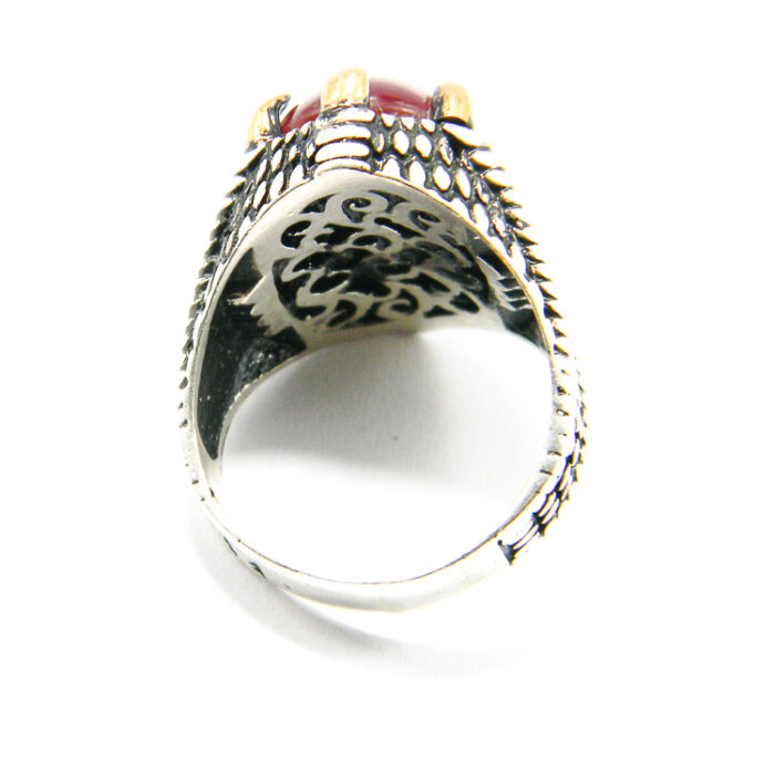 Inel barbatesc din argint si carneol - stil vintage - Unicat - i110B91D - imagine 6