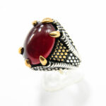Inel barbatesc din argint si carneol - stil vintage - Unicat - i110B91D - imagine 3