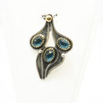 Pandantiv unicat din argint cu topaz albastru - stil vintage - P155Y100 - imagine 4