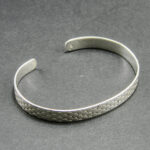 Bratara catusa din argint fara pietre - stil Art Deco - Bratara fixa unisex - B155F34G - imagine 2