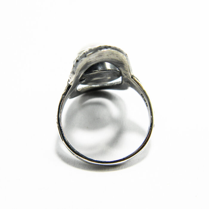 Inel unicat din argint cu perla alba - stil vintage - i145F140FX - imagine 5