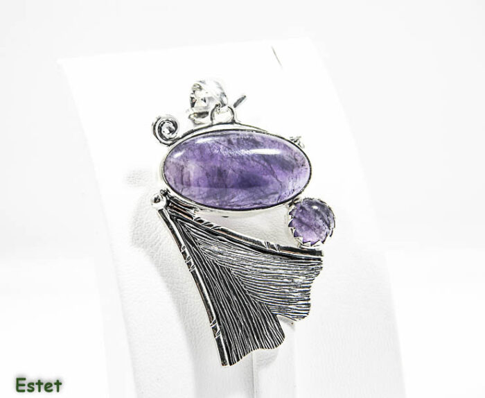 Pandantiv din argint cu ametist - stil fashion - Unicat - P187Y-54 - imagine 4