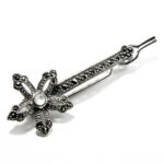 Agrafa de par din argint cu marcasite si sidef - Unicat - Floriana - BR275Y15D