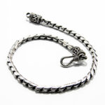 Bratara barbateasca din argint patinat - stil vintage - 22 cm - B160Y-25X