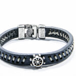 Bratara barbati din piele - Roata Dharma - BPX015