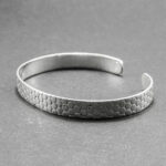 Bratara catusa din argint fara pietre - stil Art Deco - Bratara fixa unisex - B155F34G
