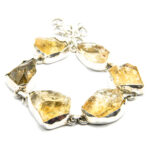 Bratara din argint cu cuart rutiliu brut - Unicat - Harietta - B160A14D