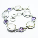 Bratara din argint cu sidef si ametist - stil vintage oriental - B224Y1CX