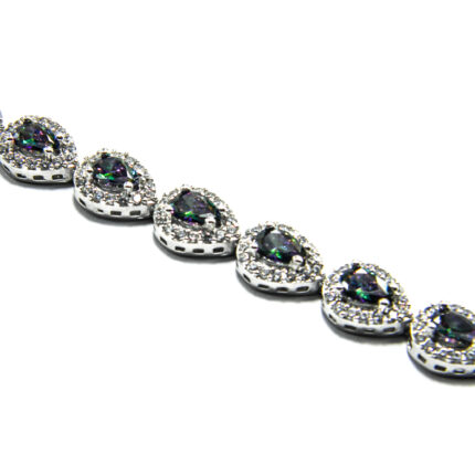 Bratara din argint cu topaz mistic si pietre zirconiu - stil fashion - Jasmine - B220E54E