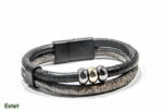Bratara din piele si otel inoxidabil - BPX022