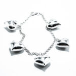 Bratara din argint simplu cu inimioare - stil fashion - Magda - B150A38G