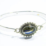Bratara fixa din argint cu labradorit - stil vintage - Amanda - B229Y1F