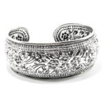 Bratara fixa din argint fara pietre - stil Art Nouveau - B200Y13E