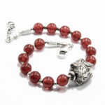 Bratara handmade unicat din argint si carneol - stil vintage - Sofia - HM0757
