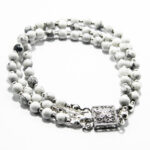 Bratara pe 3 randuri din argint cu onix alb - Unicat - Handmade - B125HM30GX