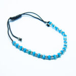 Bratara pe snur din argint cu margele albastre - B4TA75D-1