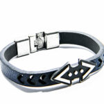 Bratara piele si otel inoxidabil - bratara barbati - BPX17