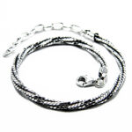 Bratara rasucita din argint rodiat - stil vintage oriental - B155A51GX