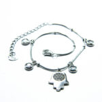 Bratara stil fashion din argint si pietre zirconiu - Hamsa - Mana Fatimei - B160A81E-2