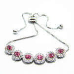 Bratara Tennis din argint cu pietre roz - Eva - B130A39C-1