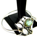 Bratara unicat din argint cu labradorit - Art Deco - B224Y9C