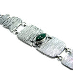Bratara unicat din argint si malachit - stil vintage - B256Y30EX