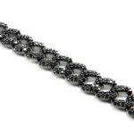 Bratara unicat din argint antichizat si pietre zirconia negre - stil vintage - B190E15FX