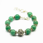 Bratara unicat handmade din argint cu aventurin - model vintage oriental - B135HM28G