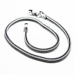 Bratara unisex din argint fara pietre - model Sarpe - 20.5 cm - B155A52G