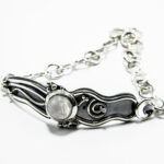 Bratara vintage din argint cu piatra lunii - Unicat - Ecaterina - B229Y33E