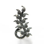 Brosa din argint cu marcasite - Lacramioara - BR235Y15E