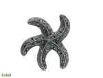 Brosa Stea de mare din argint cu marcasite - Unicat Brose argint vintage - BR185A4F