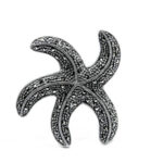 Brosa Stea de mare din argint cu marcasite - Unicat Brose argint vintage - BR185A4F