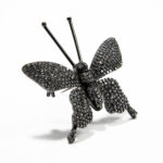 Brosa unicat din argint cu pietre zirconiu - stil vintage - Fluture - BR195F1E