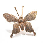 Brosa unicat din argint rose si pietre zirconiu - Fluture - BR195F2E