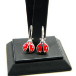 Cercei Buburuza din argint emailat - Cercei pentru copii - K160A101EX