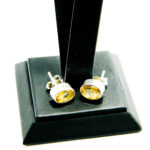 Cercei cu surub din argint cu citrin - stil fashion - K5TA88E-4X